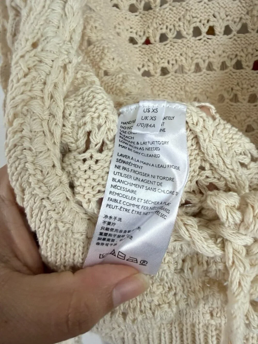Free People Beach Waiting For Tonight Fauxchet Crochet Top Cream Boho Festival